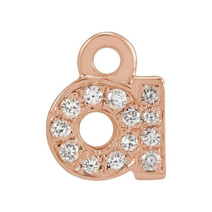 Petite Pavé® .03 CTW Natural Diamond Initial Dangle, 4 mm x 4.5 mm