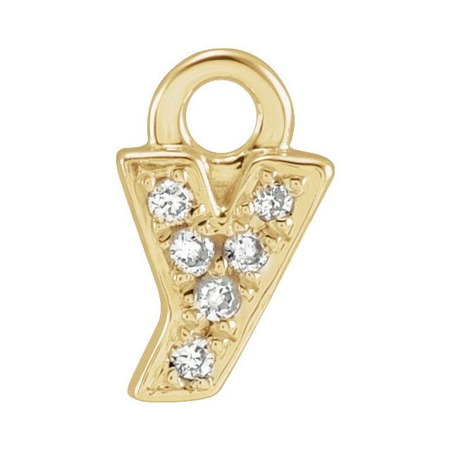 Petite Pavé® .015 CTW Natural Diamond Initial Dangle
