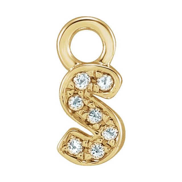 Petite Pavé® .02 CTW Natural Diamond Initial Dangle
