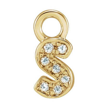 Petite Pavé® .02 CTW Natural Diamond Initial Dangle