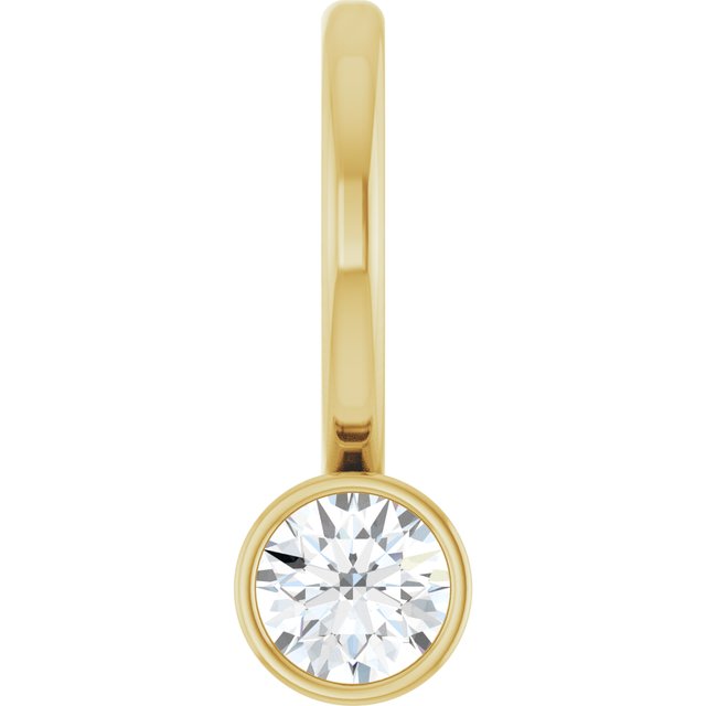 14K Yellow Gold 1/10 CT Natural Diamond Charm/Pendant