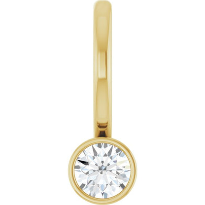 14K Yellow Gold 1/10 CT Natural Diamond Charm/Pendant
