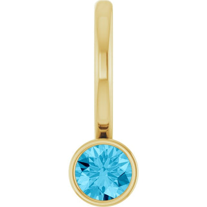 14K Yellow Gold Natural Aquamarine Charm/Pendant, 11.05 x 3.78 mm