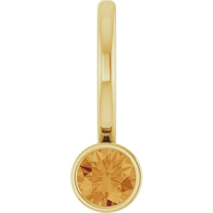 14K Yellow Gold Natural Citrine Charm/Pendant, 11.05 x 3.78 mm