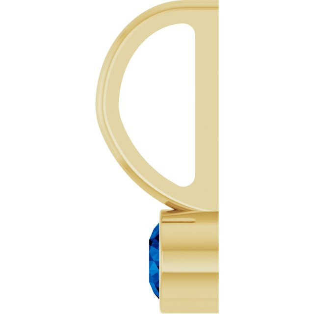 14K Yellow Gold Natural Blue Sapphire Charm/Pendant, 11.05 x 3.78 mm