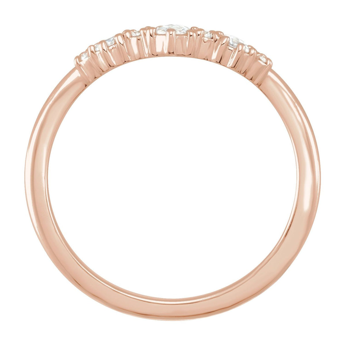 1/5 CTW Natural Rose-Cut Diamond & Faceted Contour Band