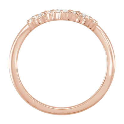 1/5 CTW Natural Rose-Cut Diamond & Faceted Contour Band