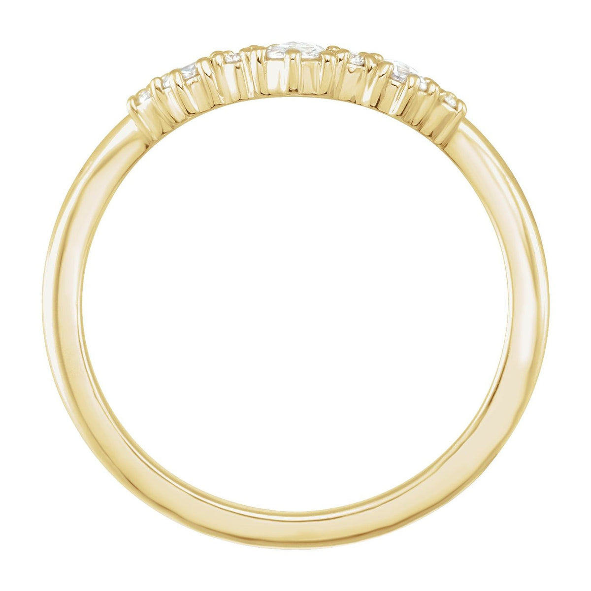 1/5 CTW Natural Rose-Cut Diamond & Faceted Contour Band