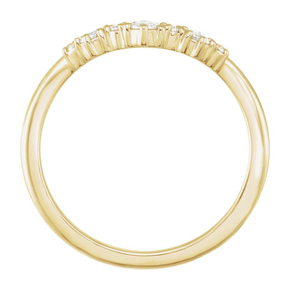 1/5 CTW Natural Rose-Cut Diamond & Faceted Contour Band