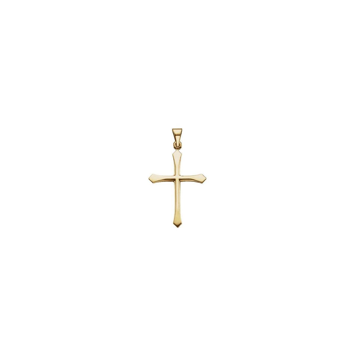 14K White Gold 28.5x21 mm Cross Pendant