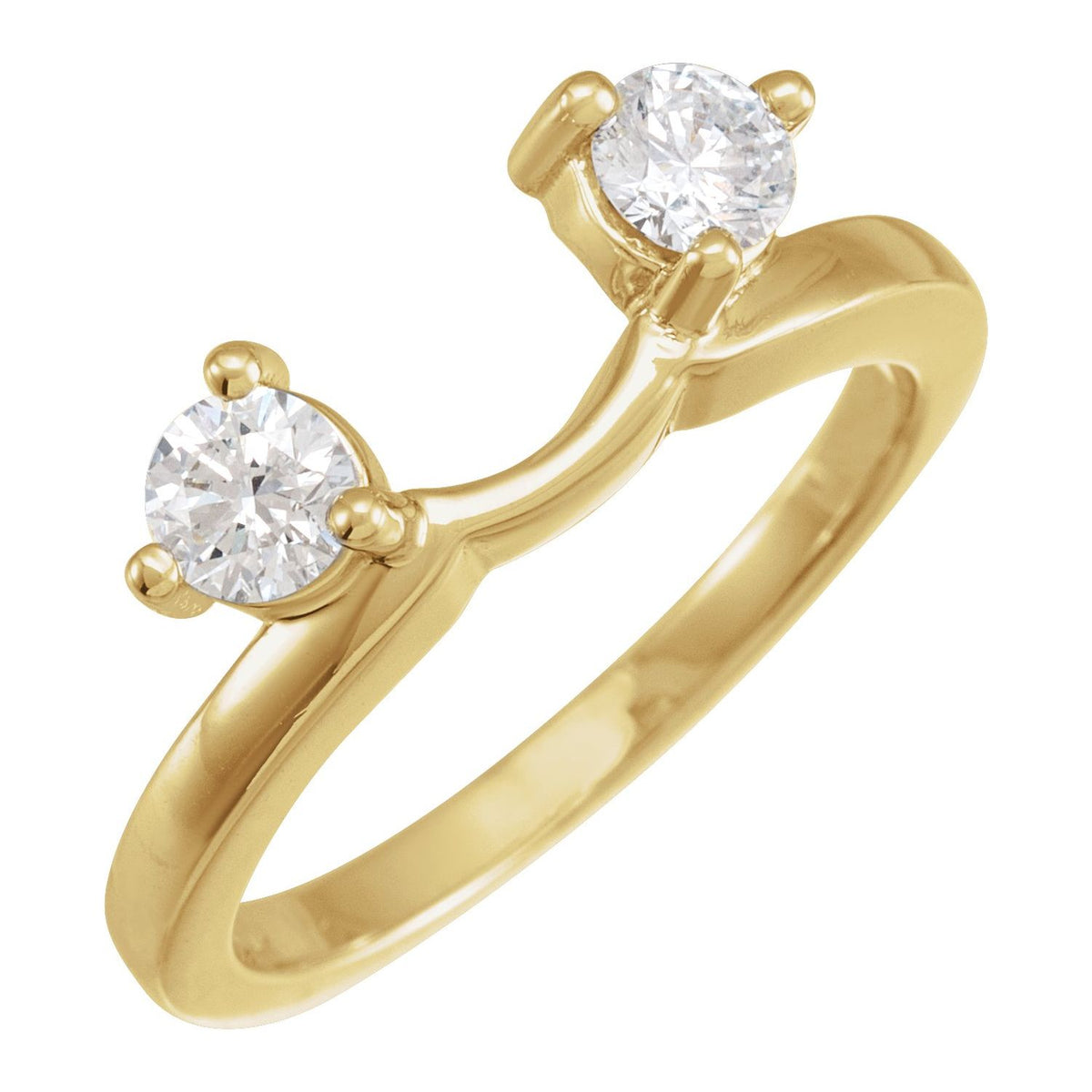 14K Yellow Gold 1/2 CTW Natural Diamond Wrap-Style Ring Enhancer, Style 2