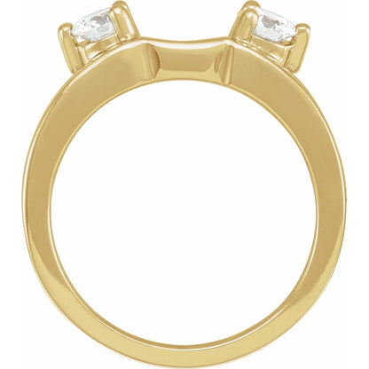 14K Yellow Gold 1/2 CTW Natural Diamond Wrap-Style Ring Enhancer, Style 2