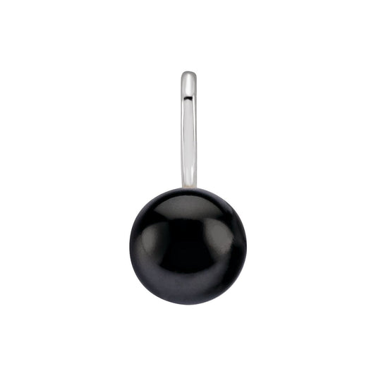14K White Gold Cultured Black Akoya Pearl Charm/Pendant