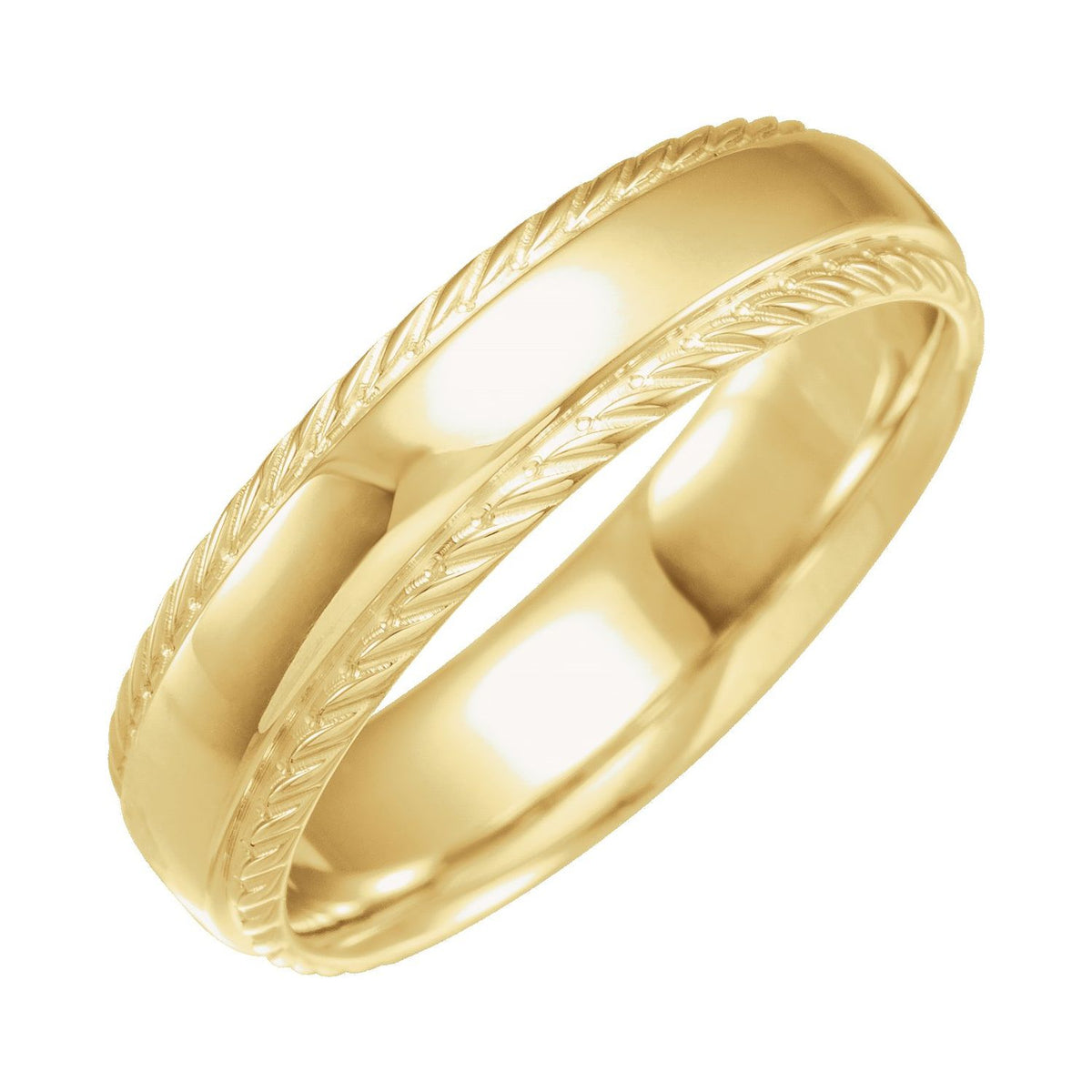 Rope Stepped-Edge Half Round Band