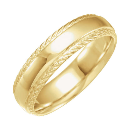 Rope Stepped-Edge Half Round Band