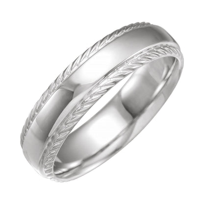 Rope Stepped-Edge Half Round Band