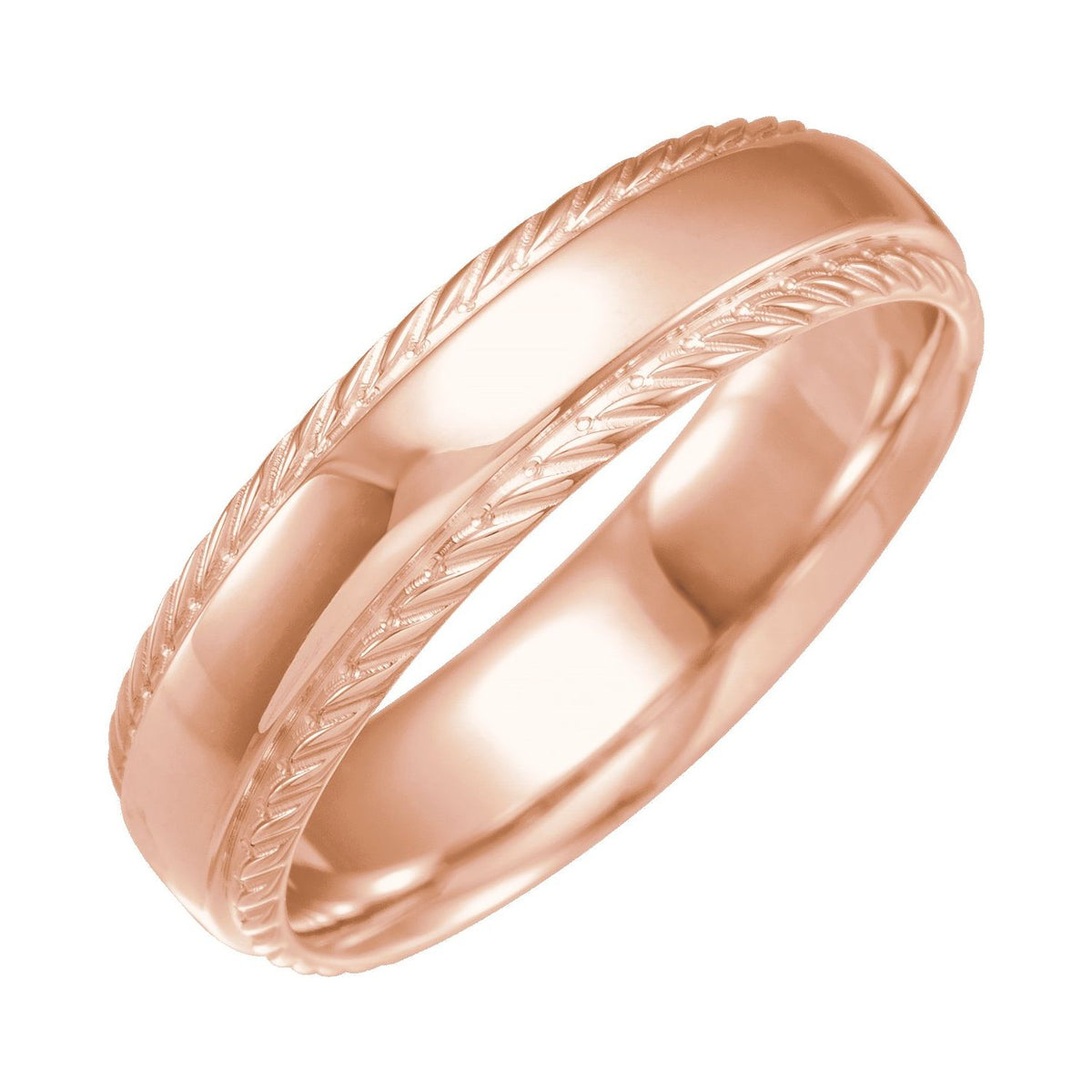 Rope Stepped-Edge Half Round Band