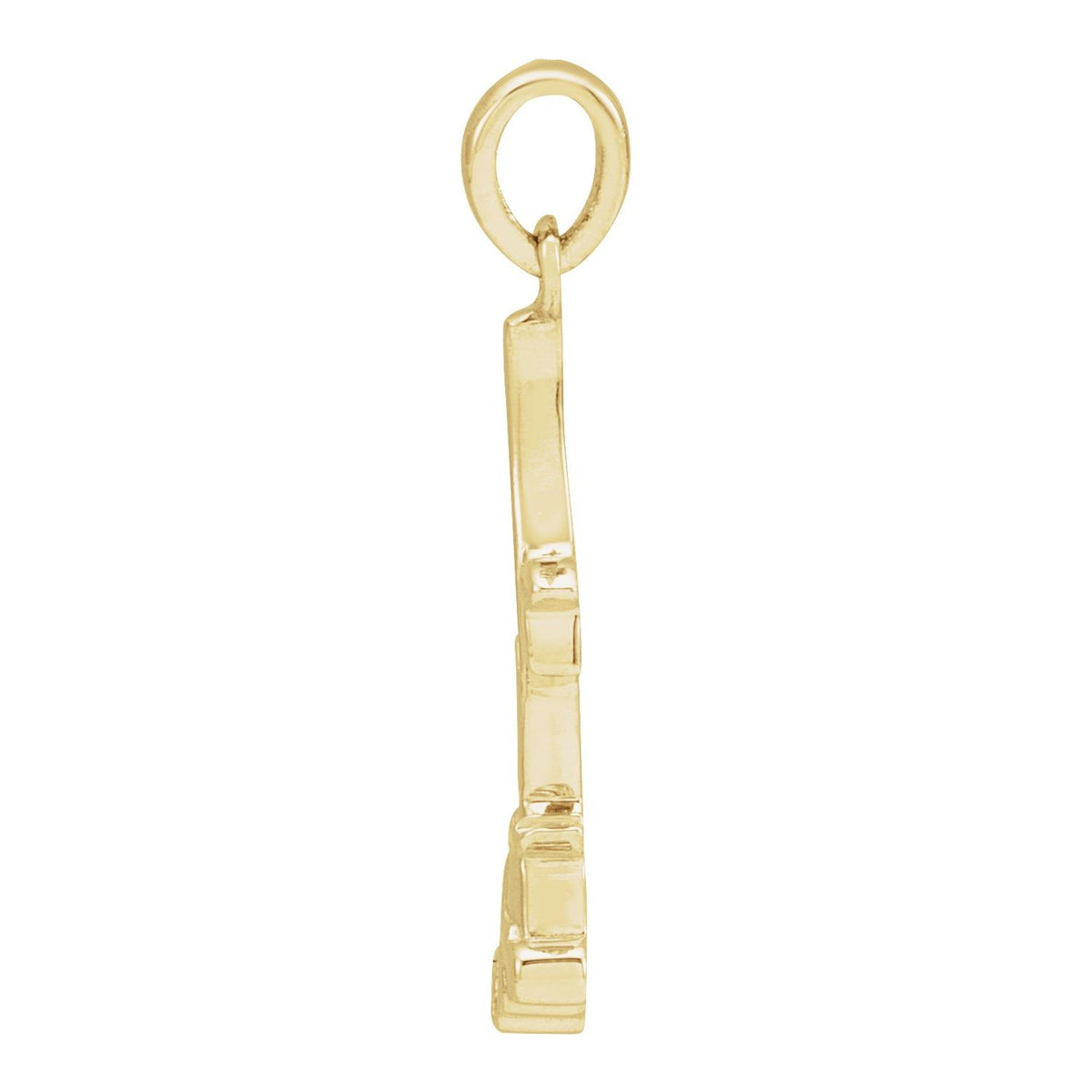 14K Yellow Gold 22.36x6. Rose Pendant