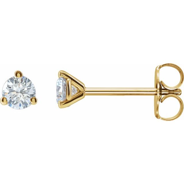 14K Yellow Gold 1/2 CTW Lab-Grown Diamond Stud Earrings - 14K Yellow Gold - View 1
