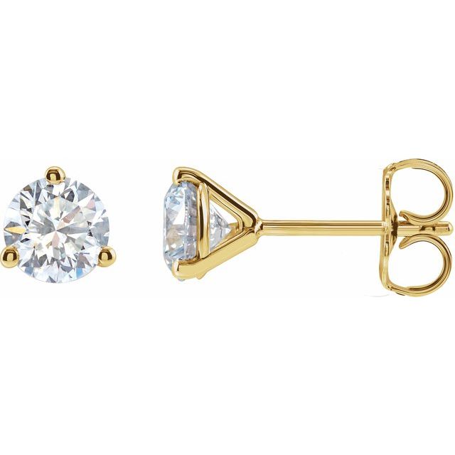 14K Yellow Gold 1 CTW Lab-Grown Diamond Stud Earrings - 14K Yellow Gold - View 1