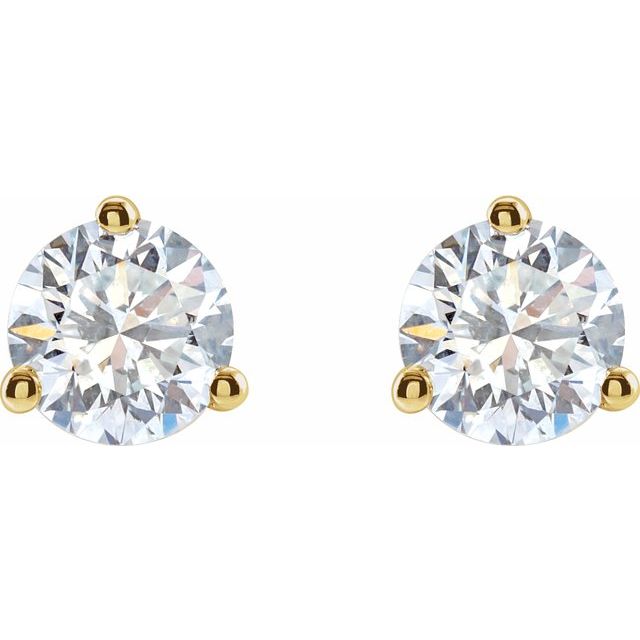 14K Yellow Gold 1 CTW Lab-Grown Diamond Stud Earrings - 14K Yellow Gold - View 2