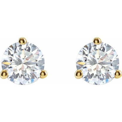 14K Yellow Gold 1 CTW Lab-Grown Diamond Stud Earrings - 14K Yellow Gold - View 2
