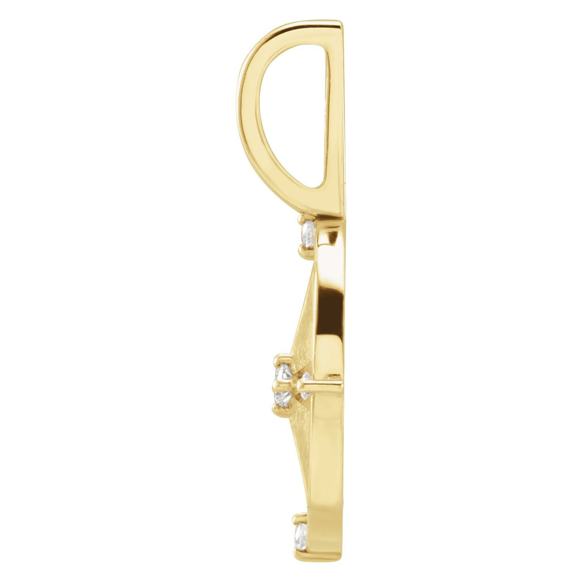 .03 CTW Natural Diamond Compass Charm/Pendant