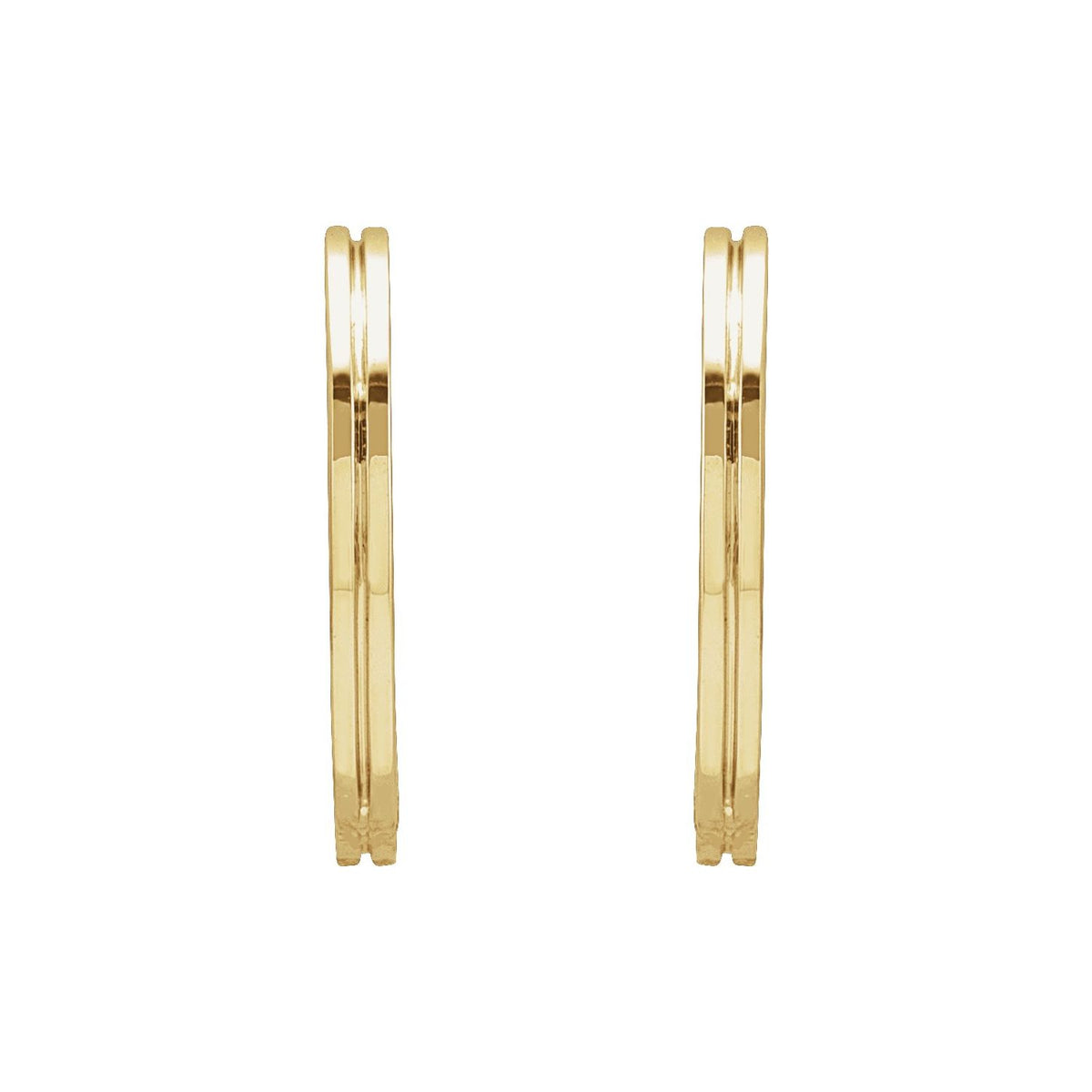 Grooved Hinged Huggie Hoop Earrings