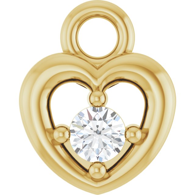 .03 CT Lab-Grown Diamond Heart Dangle, 5.55 mm x 6.88 mm
