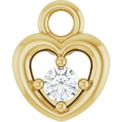 .03 CT Lab-Grown Diamond Heart Dangle, 5.55 mm x 6.88 mm