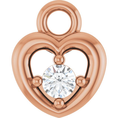 .03 CT Lab-Grown Diamond Heart Dangle, 5.55 mm x 6.88 mm