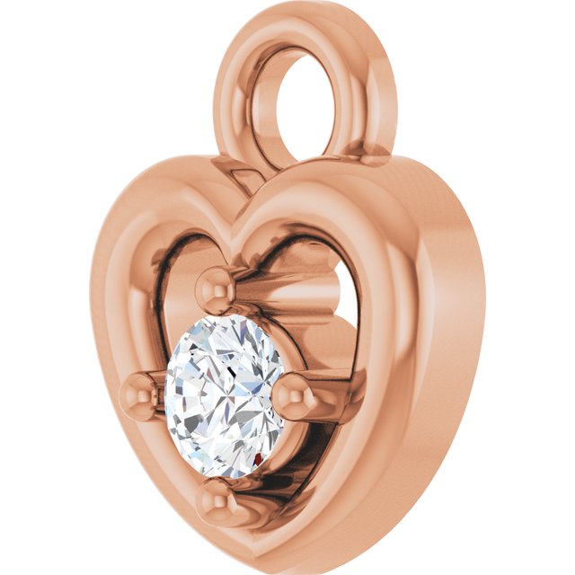 .03 CT Natural Diamond Heart Dangle, 5.55 mm x 6.88 mm