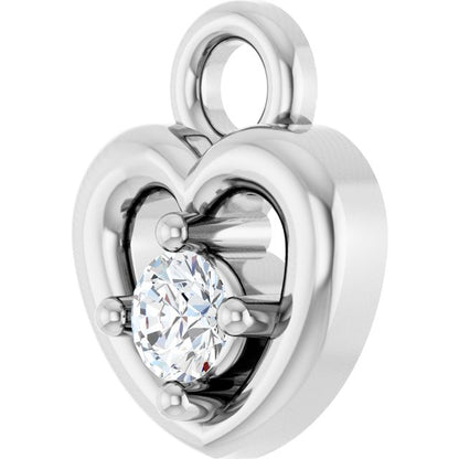 .03 CT Lab-Grown Diamond Heart Dangle, 5.55 mm x 6.88 mm