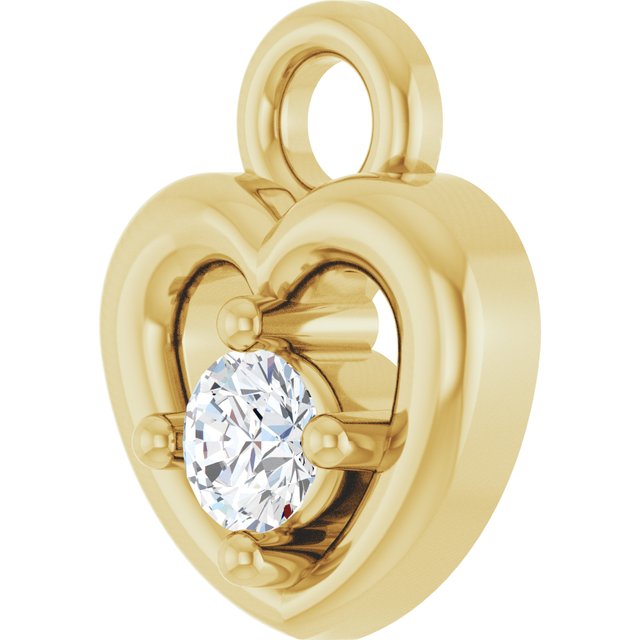 .03 CT Natural Diamond Heart Dangle, 5.55 mm x 6.88 mm