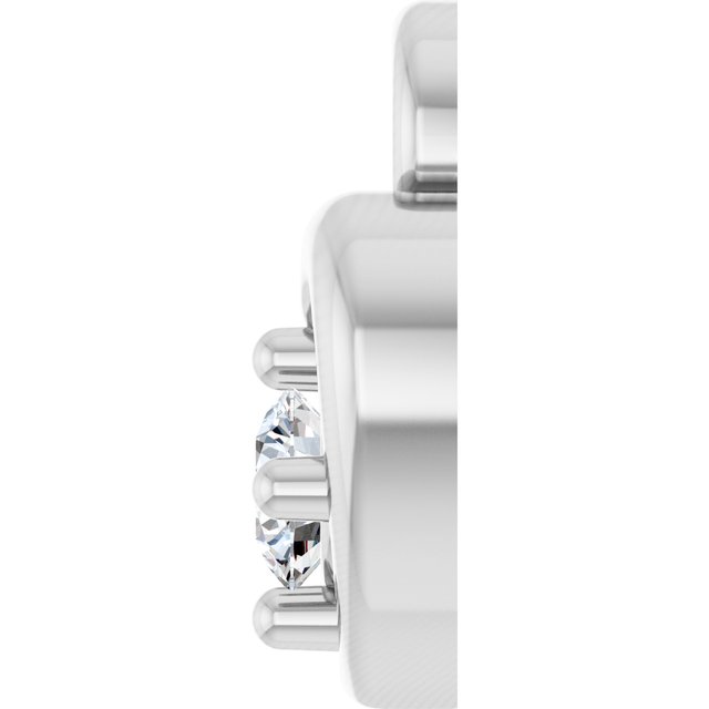 .03 CT Natural Diamond Heart Dangle, 5.55 mm x 6.88 mm