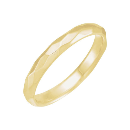 Geometric Faceted Comfort-Fit Flat Band, 1.5 mm