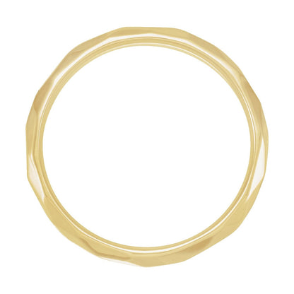 Geometric Faceted Comfort-Fit Flat Band, 1.5 mm