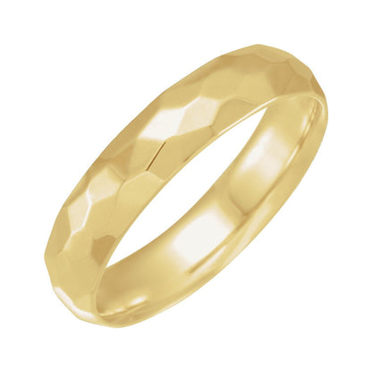 Geometric Faceted Comfort-Fit Flat Band, 1.5 mm