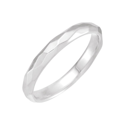 Geometric Faceted Comfort-Fit Flat Band, 1.5 mm