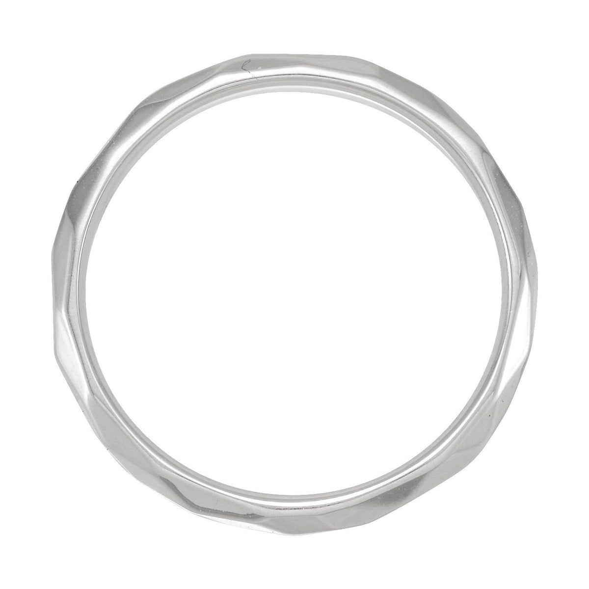 Geometric Faceted Comfort-Fit Flat Band, 1.5 mm
