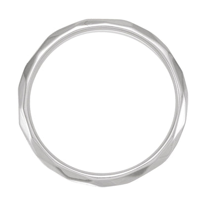 Geometric Faceted Comfort-Fit Flat Band, 1.5 mm