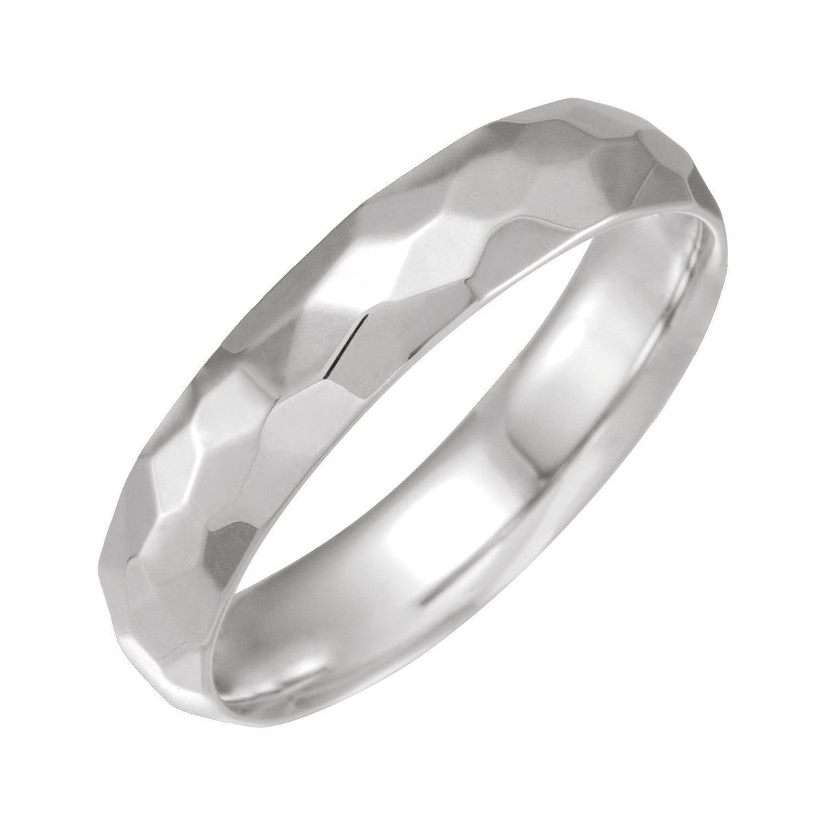 Geometric Faceted Comfort-Fit Flat Band, 1.5 mm