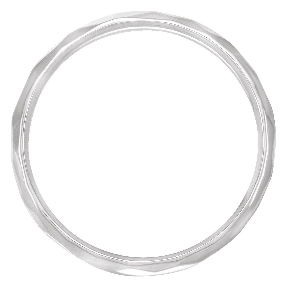 Geometric Faceted Comfort-Fit Flat Band, 1.5 mm