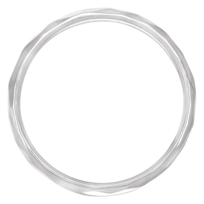 Geometric Faceted Comfort-Fit Flat Band, 1.5 mm