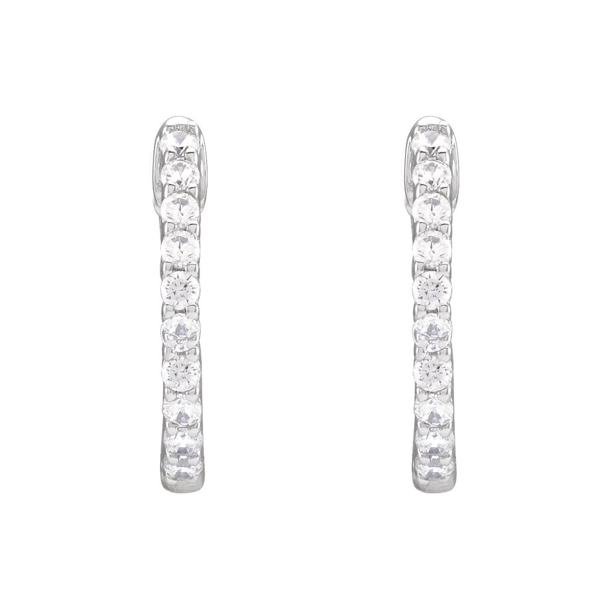 1/2 CTW Lab-Grown Diamond Inside-Outside Hinged Hoop Earrings