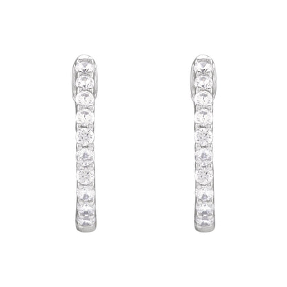 1/2 CTW Lab-Grown Diamond Inside-Outside Hinged Hoop Earrings