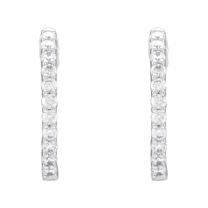3/4 CTW Lab-Grown Diamond Inside-Outside Hinged Hoop Earrings