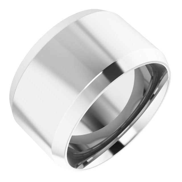 Sterling Silver Beveled-Edge Comfort-Fit Flat Band