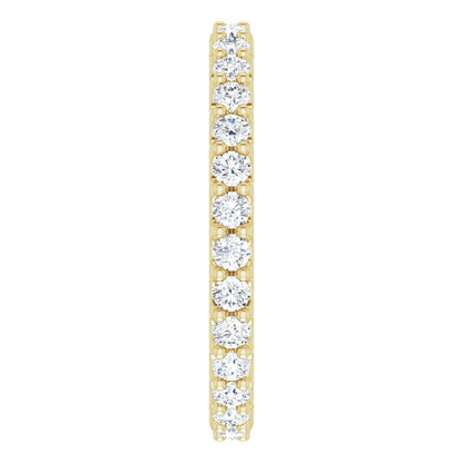9/10 CTW Lab-Grown Diamond Eternity Band, 2.4 mm, Beaded Shared-Prong