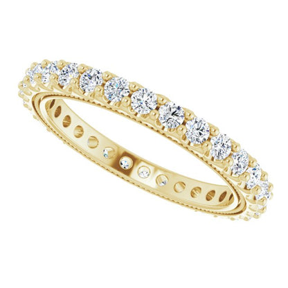9/10 CTW Lab-Grown Diamond Eternity Band, 2.4 mm, Beaded Shared-Prong